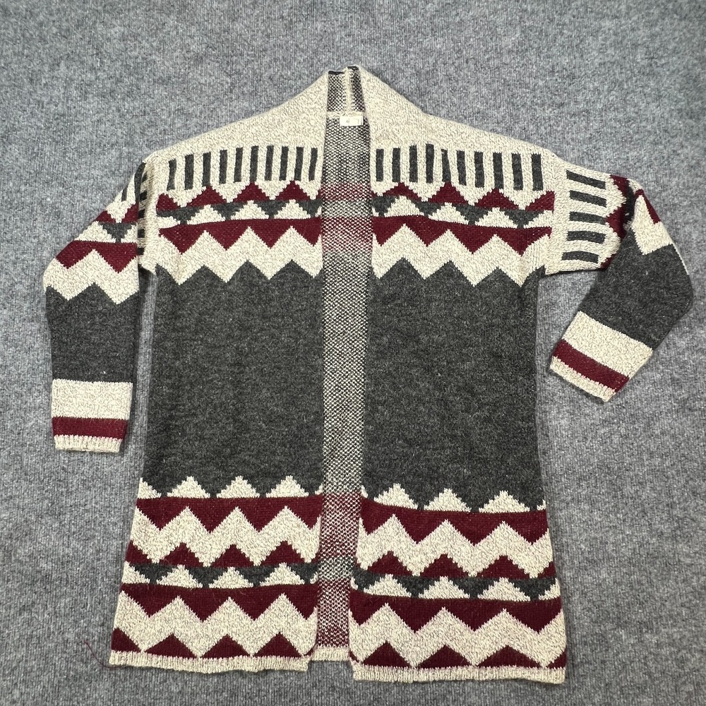 Debut Open Front Cardigan Sweater Women Medium Multicolor Aztec Boho Long Sleeve - Picture 5 of 11